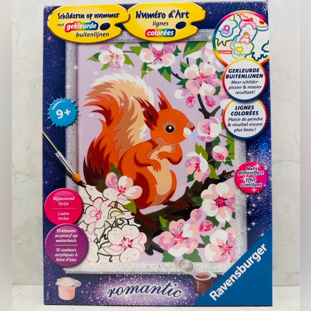 Ravensburger Paint by Number Kit — Spring Squirrel (9+Yrs)